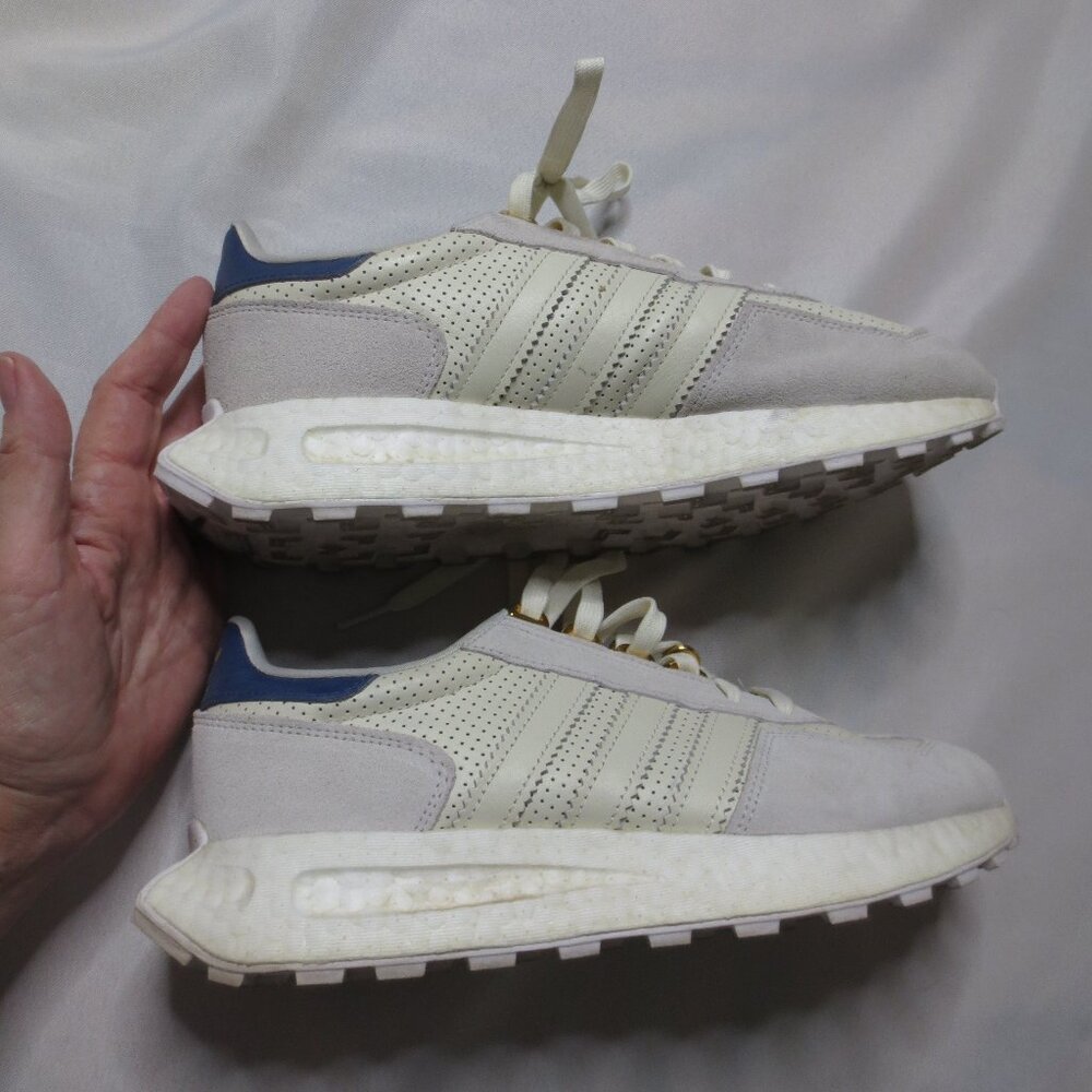 ADIDAS womens RETROPY E5 sneaker SHOE gray CREAM gold BOOST MIDSOLE retro 9.5 - Picture 11 of 13